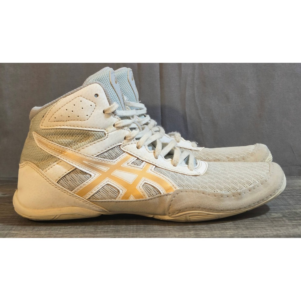 Asics Matflex 6 Wrestling Shoes Men's Size 6 Tan Gray Gold